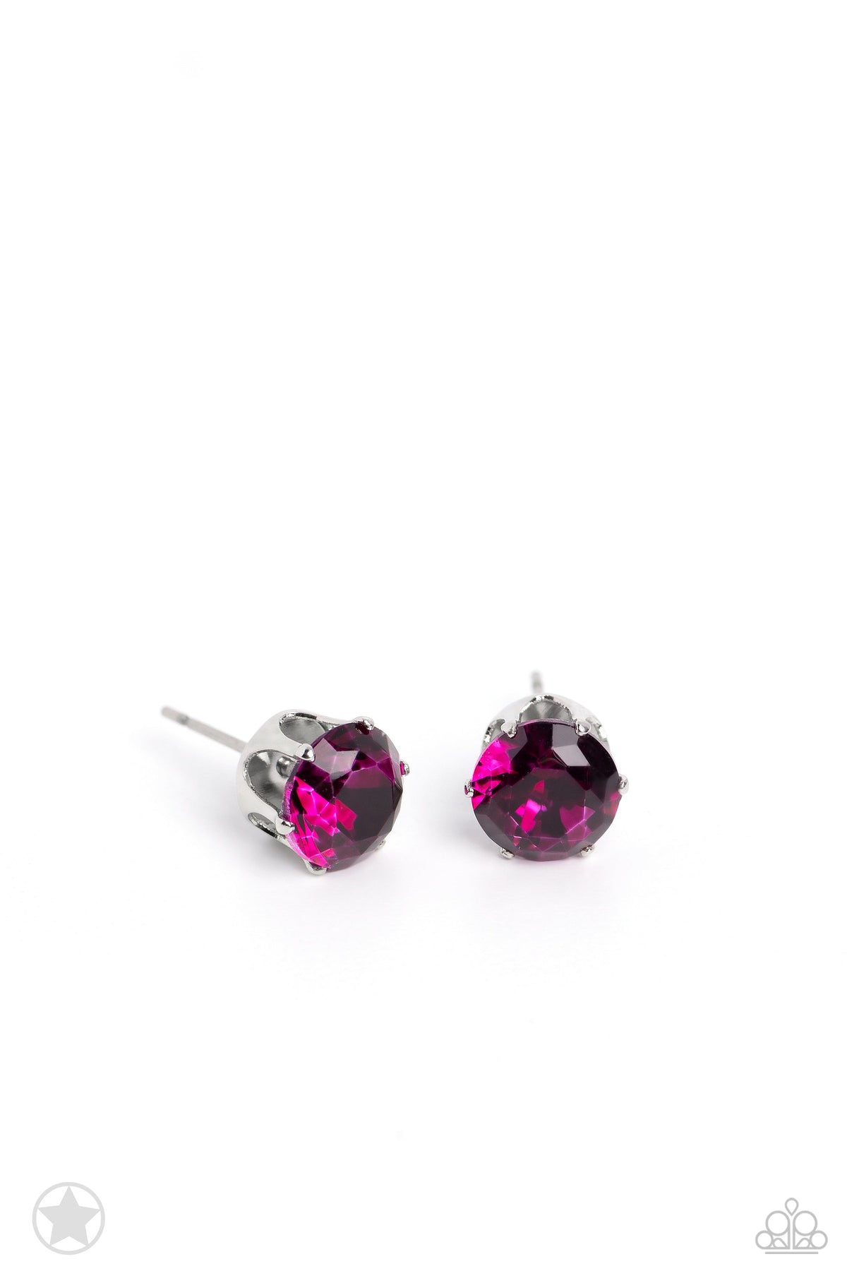 Just In TIMELESS Pink Rhinestone Post Earrings - Paparazzi Accessories- lightbox - CarasShop.com - $5 Jewelry by Cara Jewels