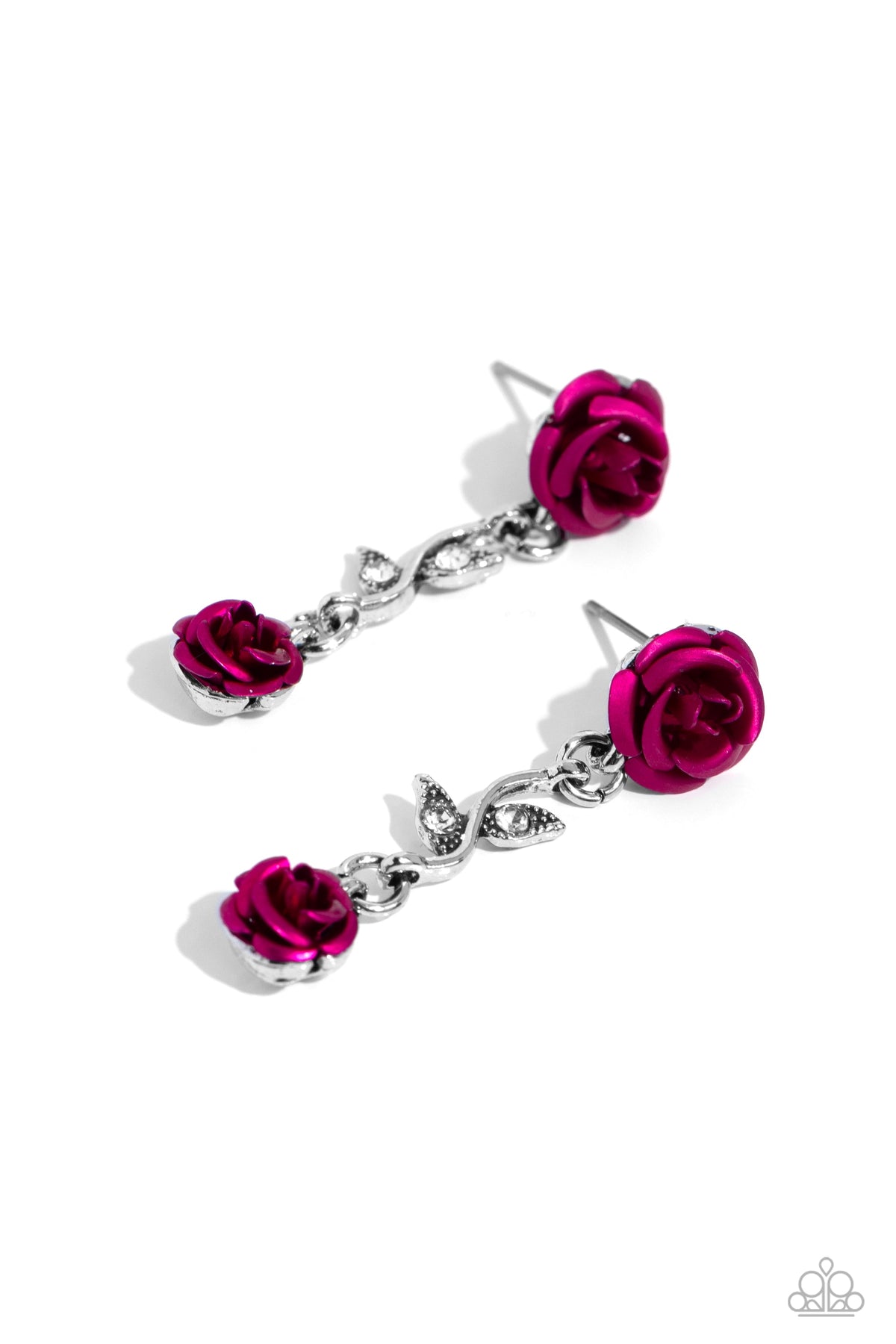 Led by the ROSE Pink Earrings - Paparazzi Accessories- lightbox - CarasShop.com - $5 Jewelry by Cara Jewels