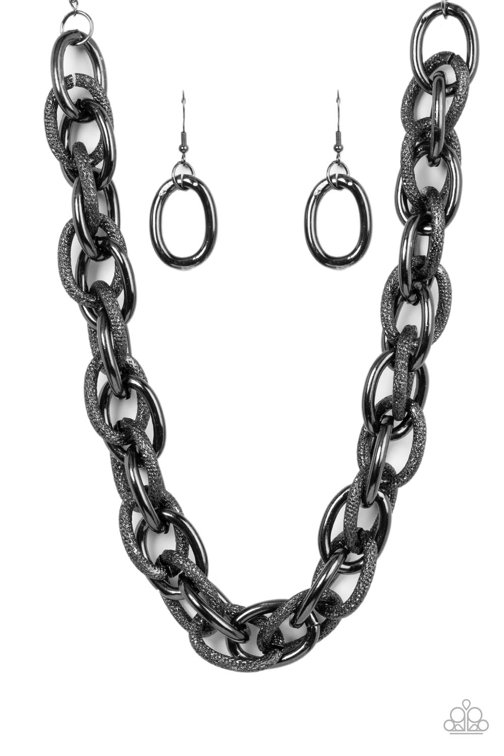 License to Chill Gunmetal Black Chain Necklace - Paparazzi Accessories- lightbox - CarasShop.com - $5 Jewelry by Cara Jewels