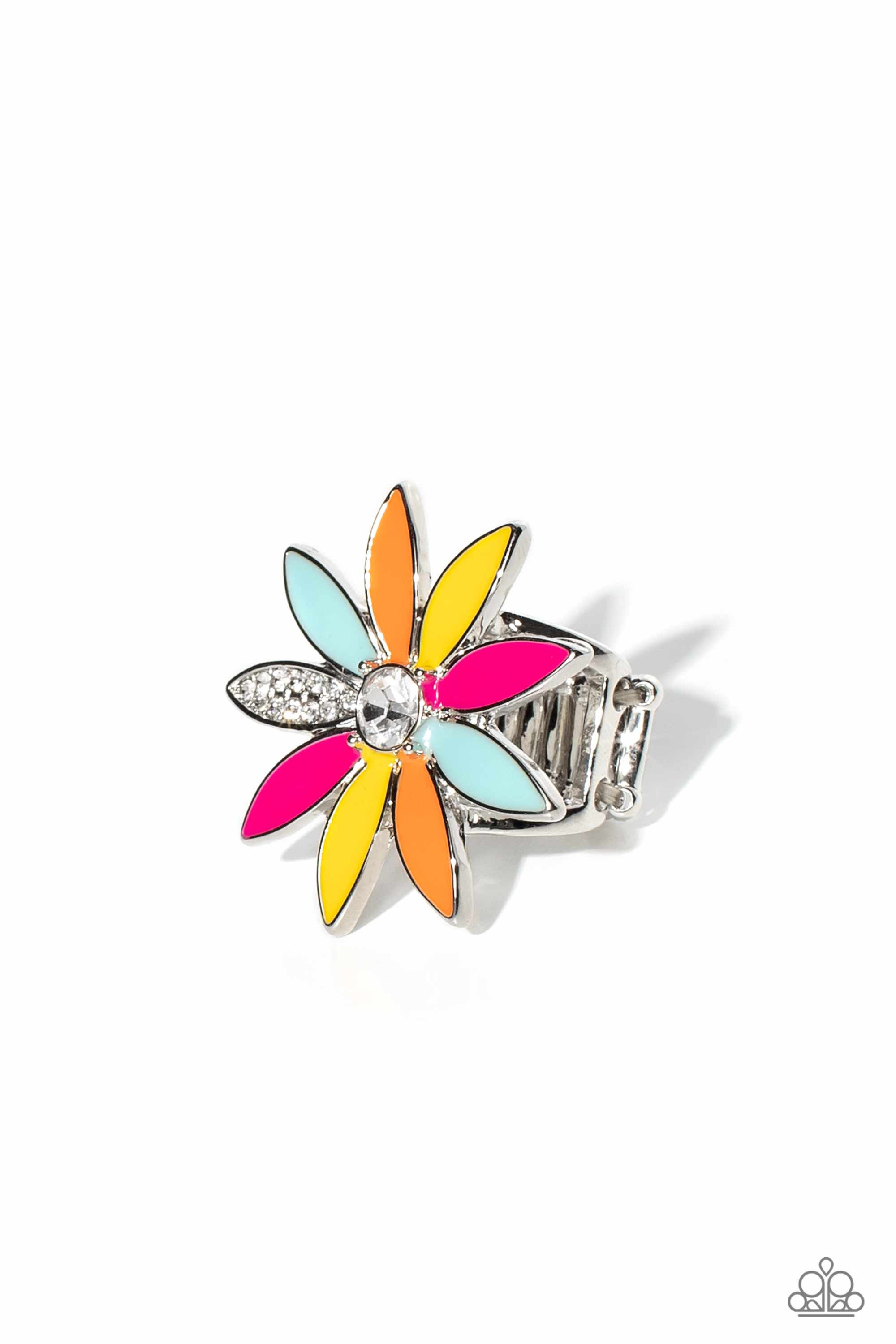 Lily Lei Multi Flower Ring - Paparazzi Accessories- lightbox - CarasShop.com - $5 Jewelry by Cara Jewels