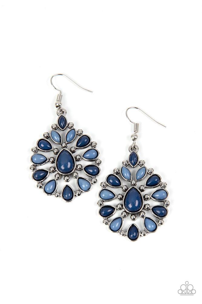Lively Luncheon Blue Earrings - Paparazzi Accessories- lightbox - CarasShop.com - $5 Jewelry by Cara Jewels