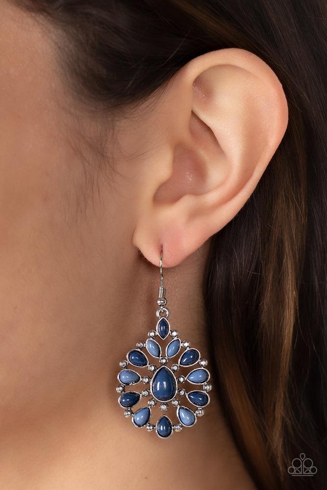 Lively Luncheon Blue Earrings - Paparazzi Accessories- lightbox - CarasShop.com - $5 Jewelry by Cara Jewels