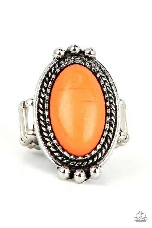 Lost In Sagebrush Orange Ring - Paparazzi Accessories- lightbox - CarasShop.com - $5 Jewelry by Cara Jewels