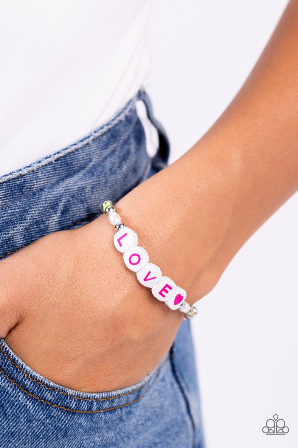 Love Language Multi Inspirational Bracelet - Paparazzi Accessories-on model - CarasShop.com - $5 Jewelry by Cara Jewels