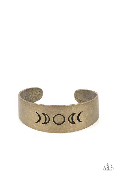 Lunar Effect Brass Cuff Bracelet - Paparazzi Accessories- lightbox - CarasShop.com - $5 Jewelry by Cara Jewels