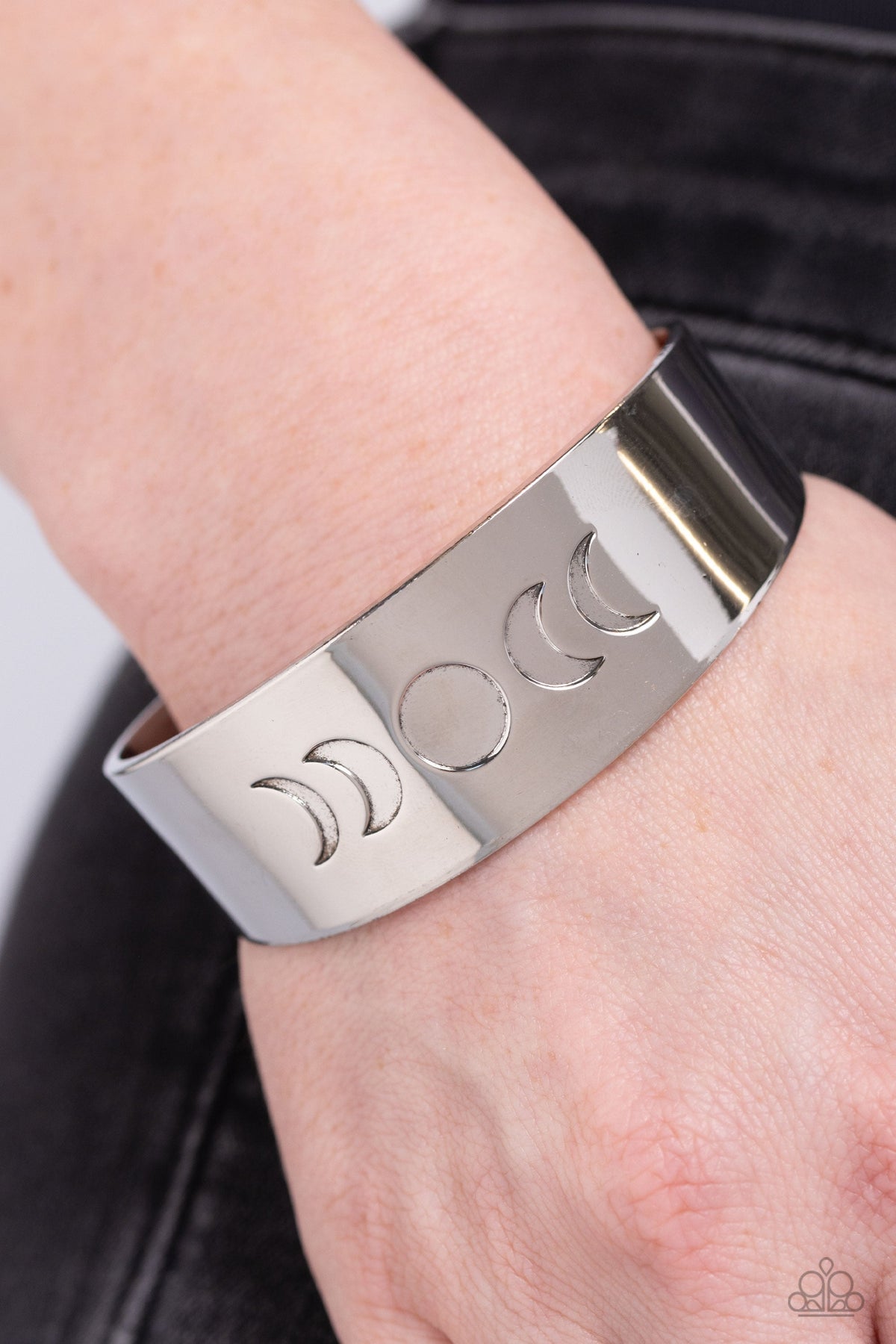 Lunar Effect Silver Bracelet - Paparazzi Accessories-on model - CarasShop.com - $5 Jewelry by Cara Jewels