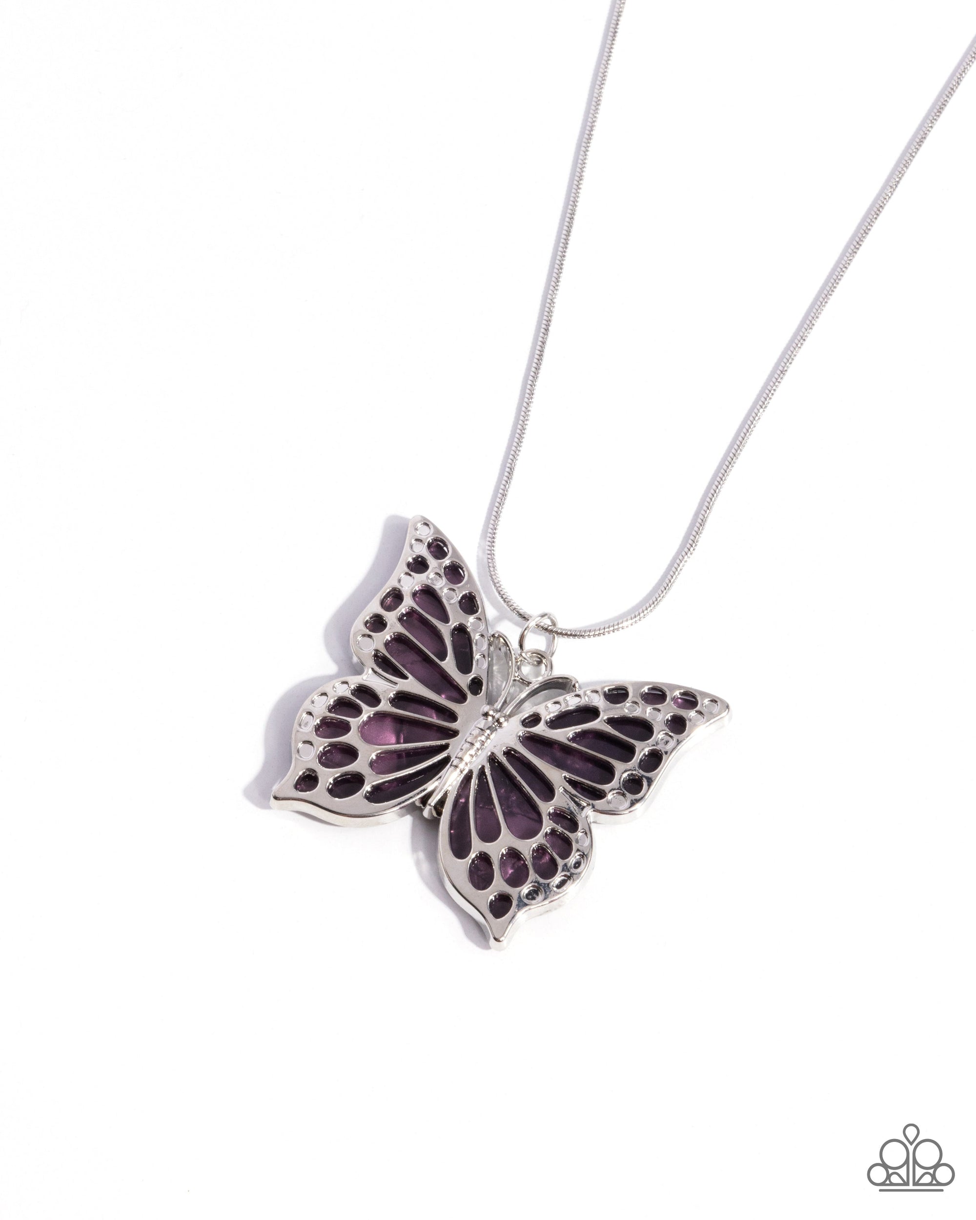 Magical Metamorphosis Purple Butterfly Necklace - Paparazzi Accessories- lightbox - CarasShop.com - $5 Jewelry by Cara Jewels