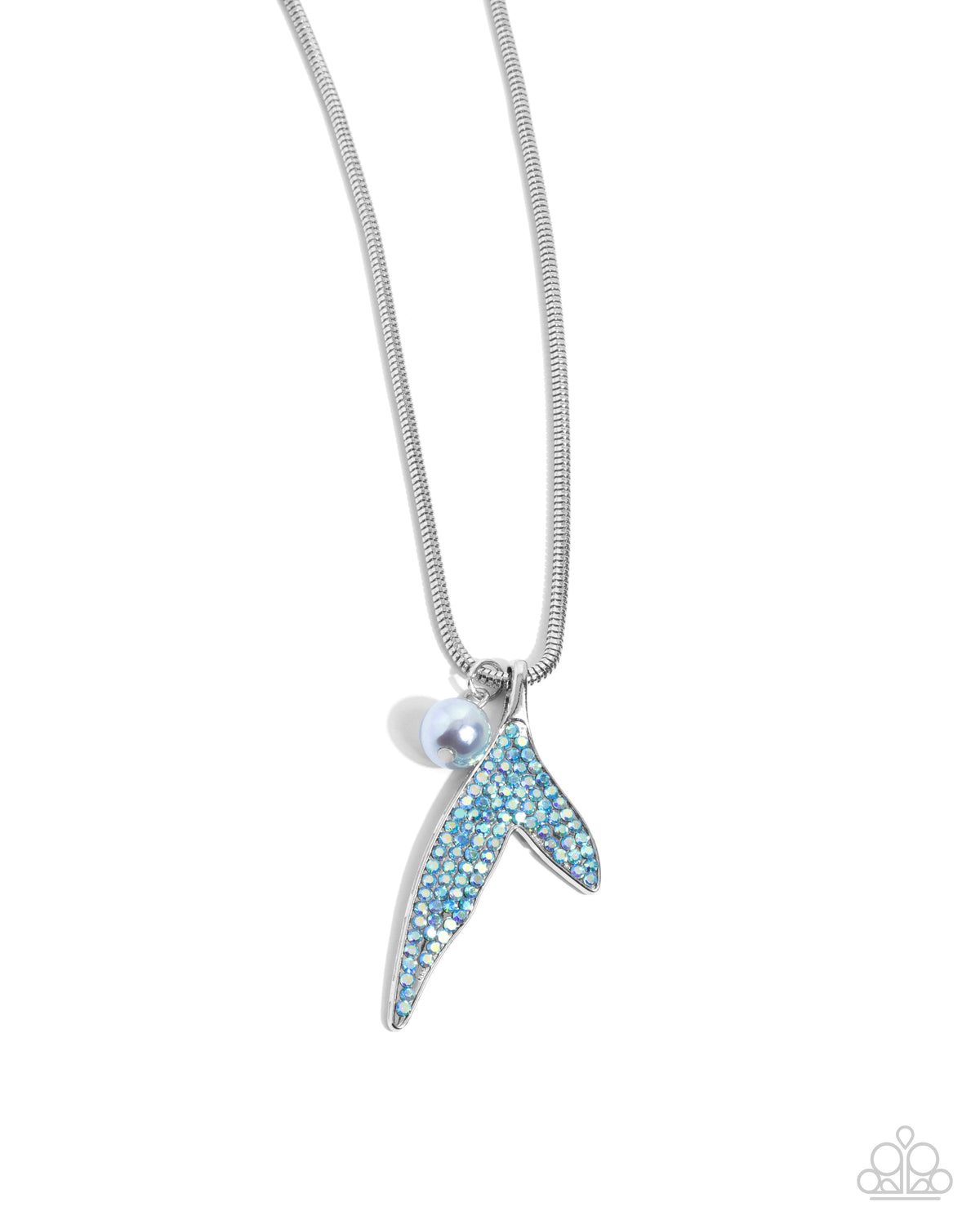 Maiden Mermaid Blue Rhinestone Necklace - Paparazzi Accessories- lightbox - CarasShop.com - $5 Jewelry by Cara Jewels