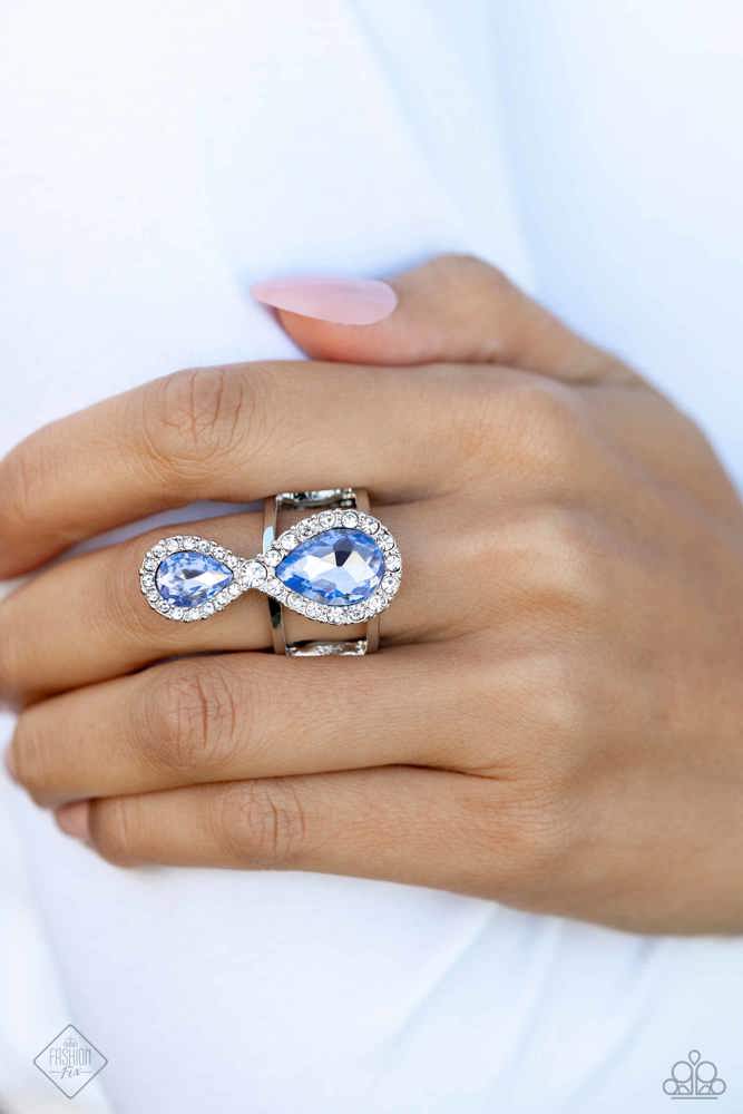 Majestic Manifestation Blue Ring - Paparazzi Accessories-on model - CarasShop.com - $5 Jewelry by Cara Jewels