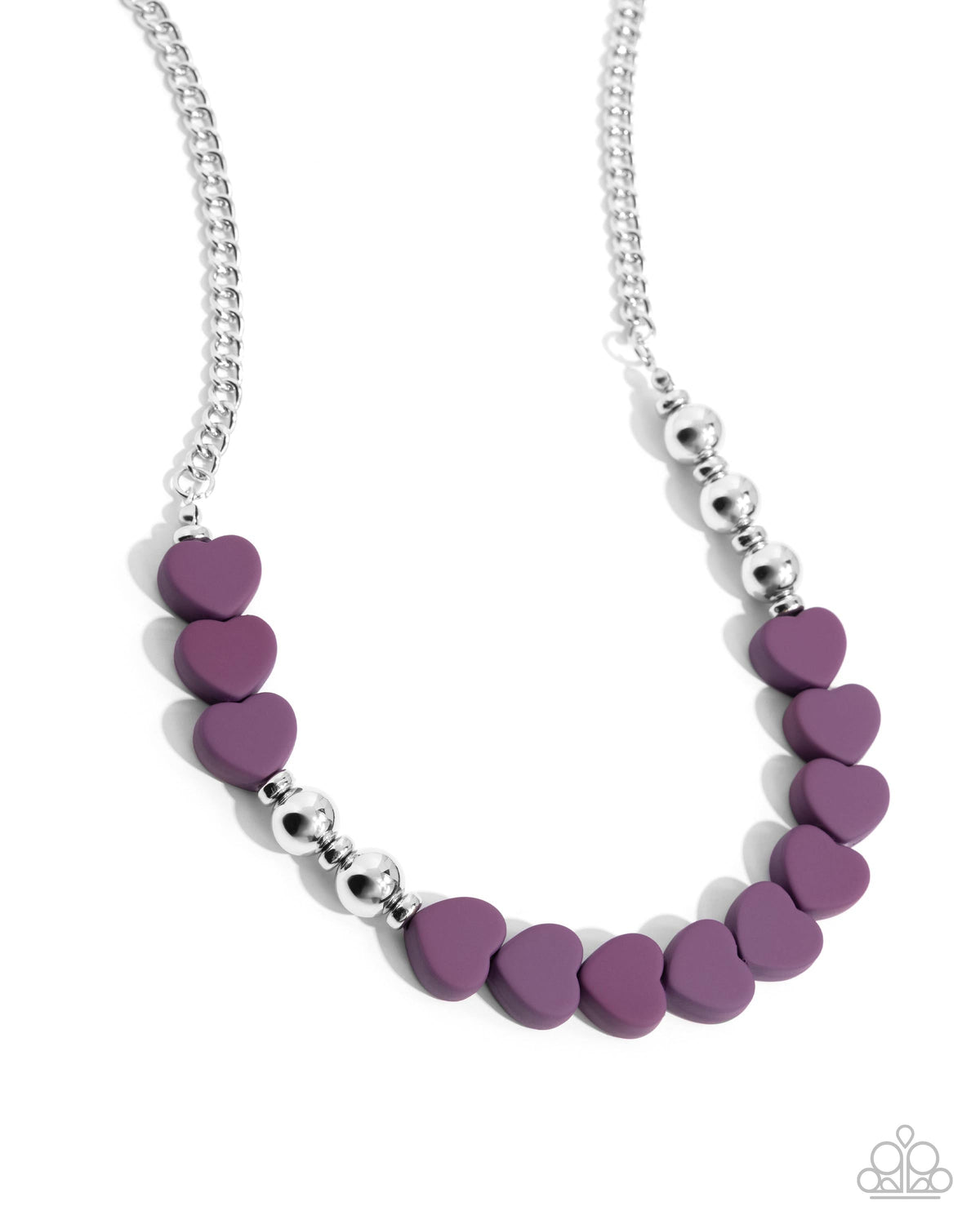 Malibu Motivation Purple Heart Necklace - Paparazzi Accessories-lightbox - CarasShop.com - $5 Jewelry by Cara Jewels