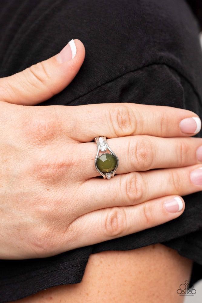 Meadow Mist Green Ring - Paparazzi Accessories-on model - CarasShop.com - $5 Jewelry by Cara Jewels