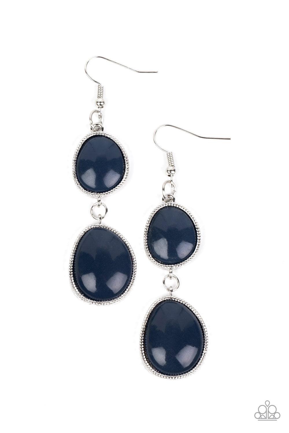 Mediterranean Myth Navy Blue Earrings - Paparazzi Accessories- lightbox - CarasShop.com - $5 Jewelry by Cara Jewels