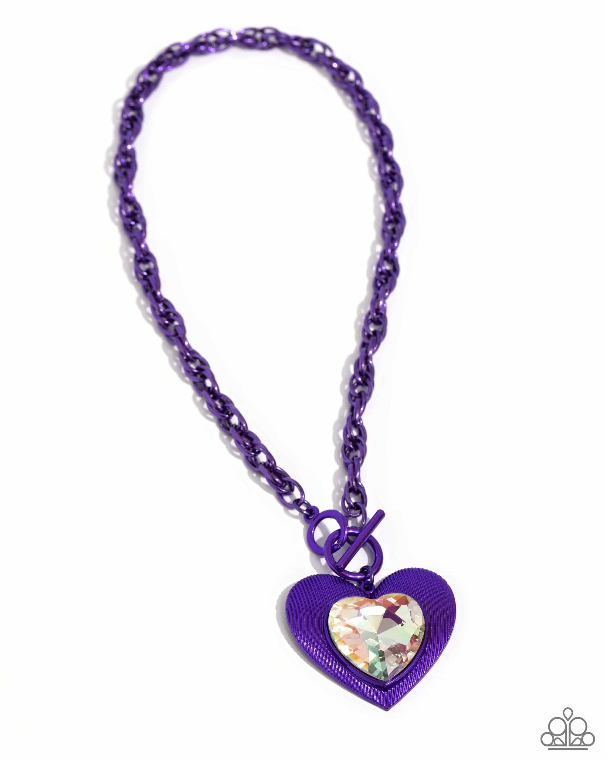 Modern Matchup Purple Heart Necklace - Paparazzi Accessories- lightbox - CarasShop.com - $5 Jewelry by Cara Jewels