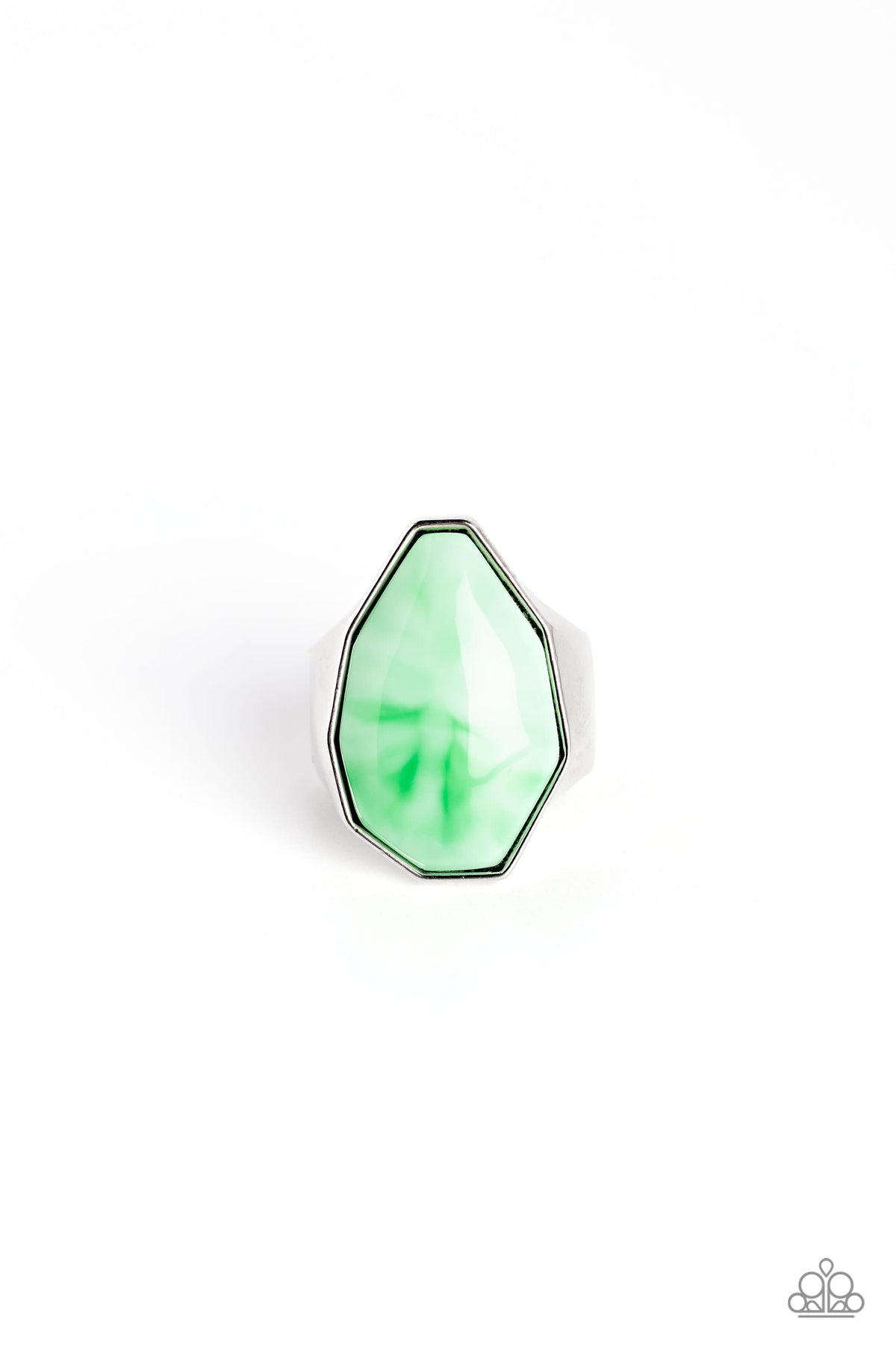 Never Say TIE DYE Green Ring - Paparazzi Accessories- lightbox - CarasShop.com - $5 Jewelry by Cara Jewels