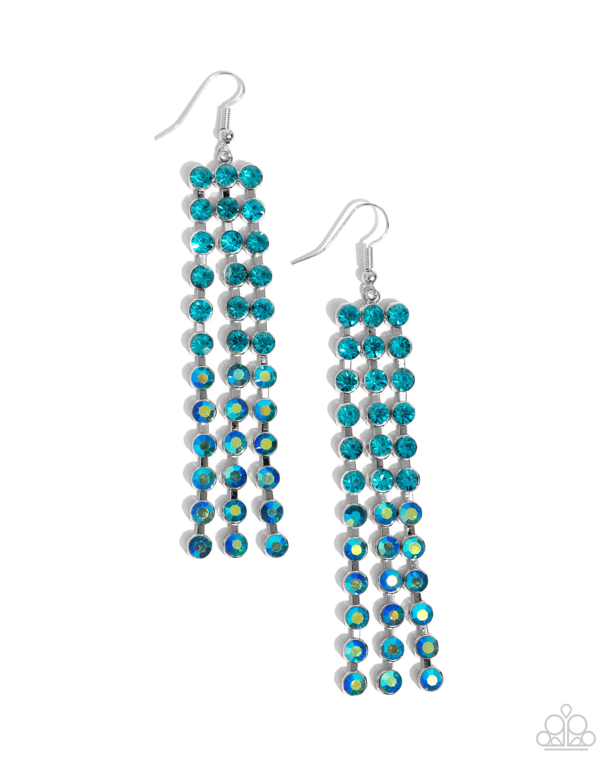 Ombre Occupation Blue Rhinestone Earrings - Paparazzi Accessories- lightbox - CarasShop.com - $5 Jewelry by Cara Jewels