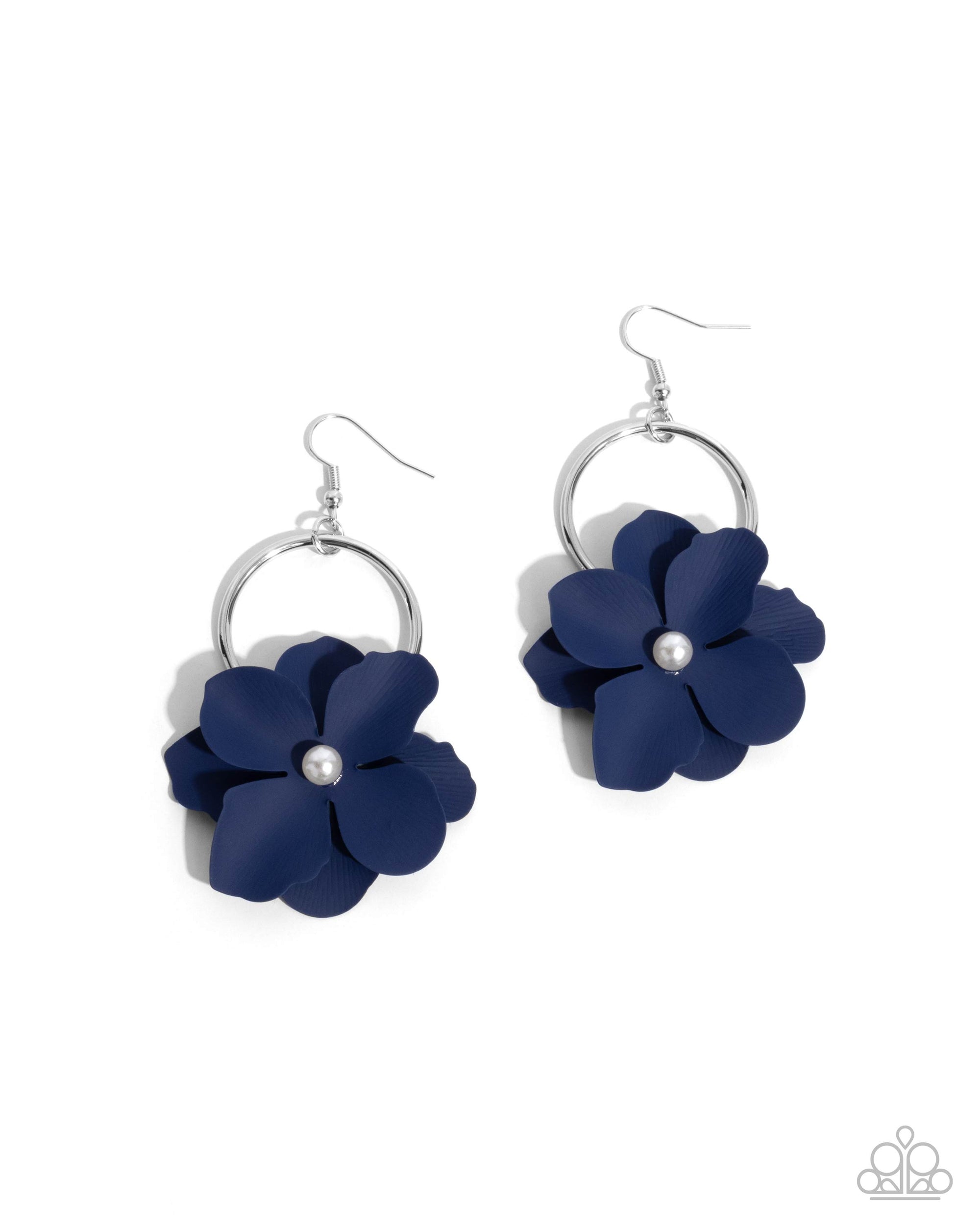 One of a Kind Charisma Blue Flower Earrings - Paparazzi Accessories- lightbox - CarasShop.com - $5 Jewelry by Cara Jewels