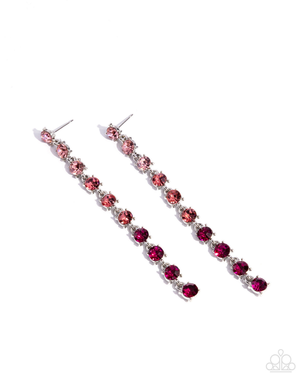 Opulent Ombre Pink Rhinestone Earrings - Paparazzi Accessories- lightbox - CarasShop.com - $5 Jewelry by Cara Jewels