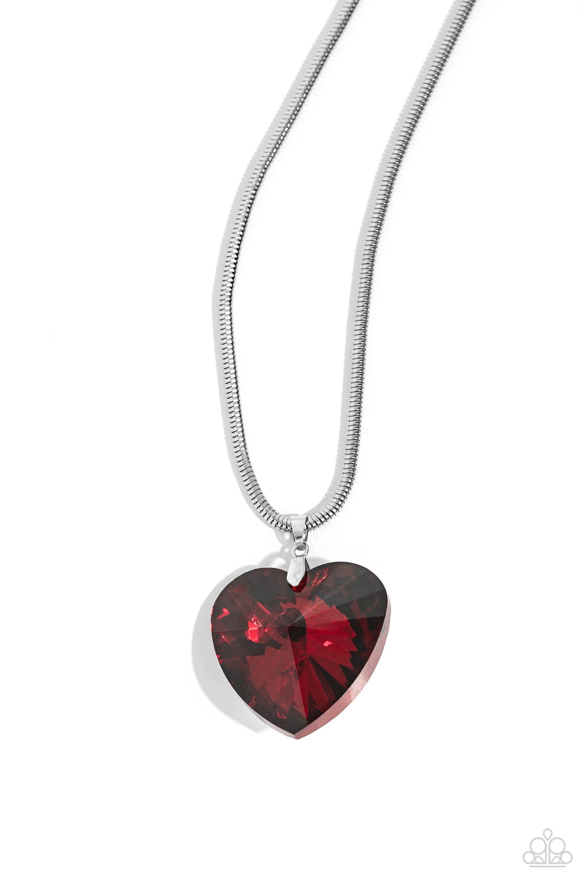 Parting is Such Sweet Sorrow Red Heart Necklace - Paparazzi Accessories- lightbox - CarasShop.com - $5 Jewelry by Cara Jewels