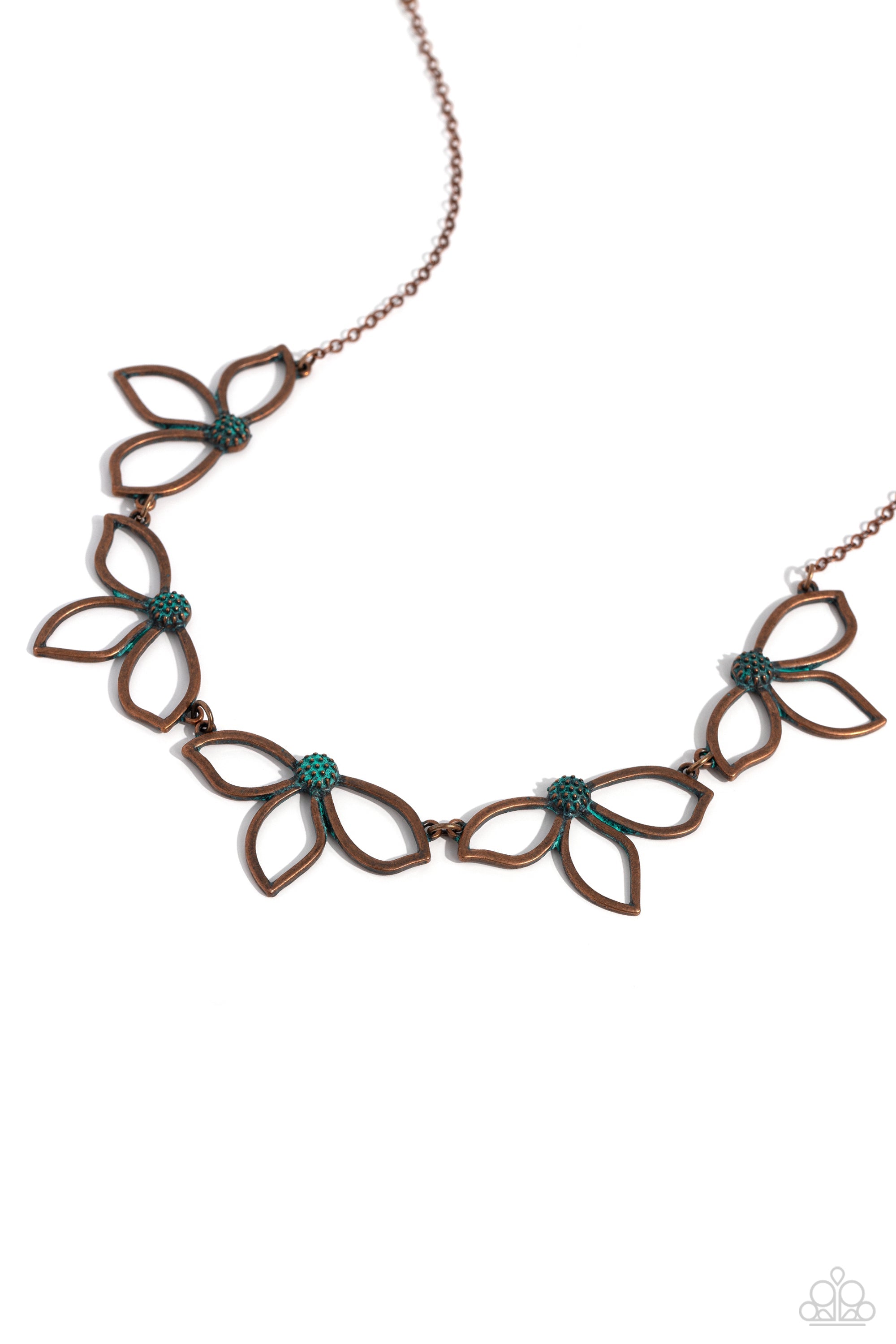 Petal Pageantry Copper Necklace - Paparazzi Accessories- lightbox - CarasShop.com - $5 Jewelry by Cara Jewels