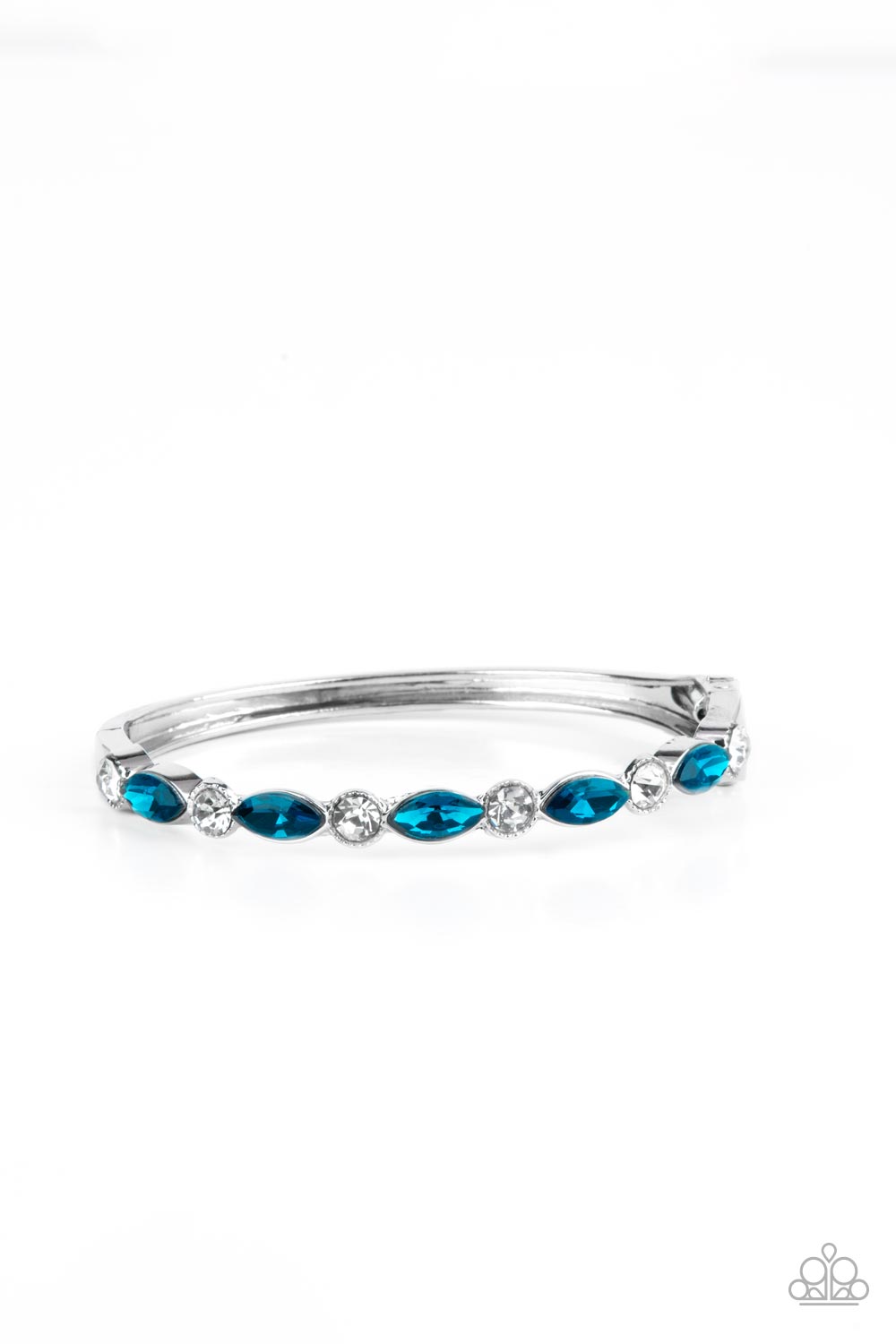 Petitely Powerhouse Blue Rhinestone Bracelet - Paparazzi Accessories- lightbox - CarasShop.com - $5 Jewelry by Cara Jewels