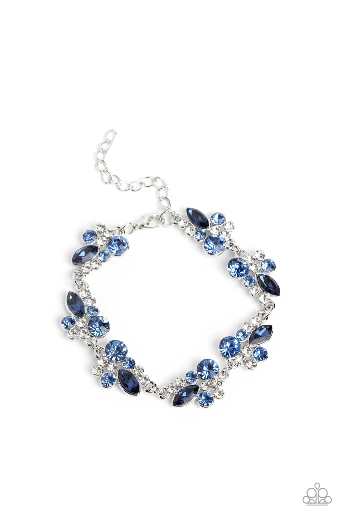Poolside Perfection Blue Rhinestone Bracelet - Paparazzi Accessories- lightbox - CarasShop.com - $5 Jewelry by Cara Jewels