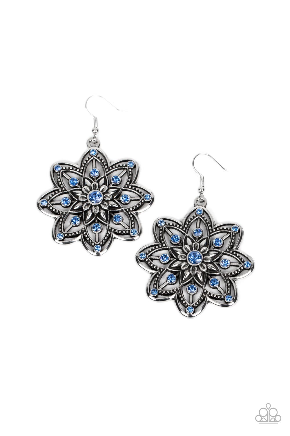 Prismatic Perennial Blue Rhinestone Earrings - Paparazzi Accessories- lightbox - CarasShop.com - $5 Jewelry by Cara Jewels