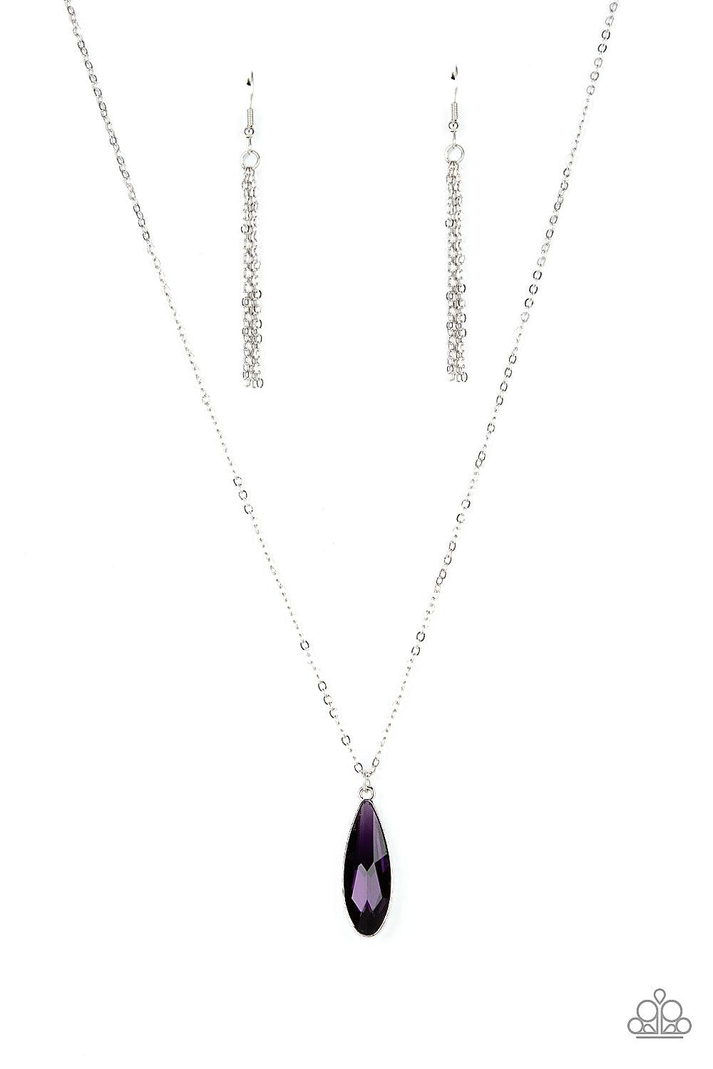 Prismatically Polished Purple Rhinestone Necklace - Paparazzi Accessories- lightbox - CarasShop.com - $5 Jewelry by Cara Jewels