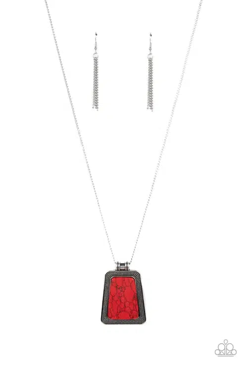 Private Plateau Red Necklace - Paparazzi Accessories- lightbox - CarasShop.com - $5 Jewelry by Cara Jewels