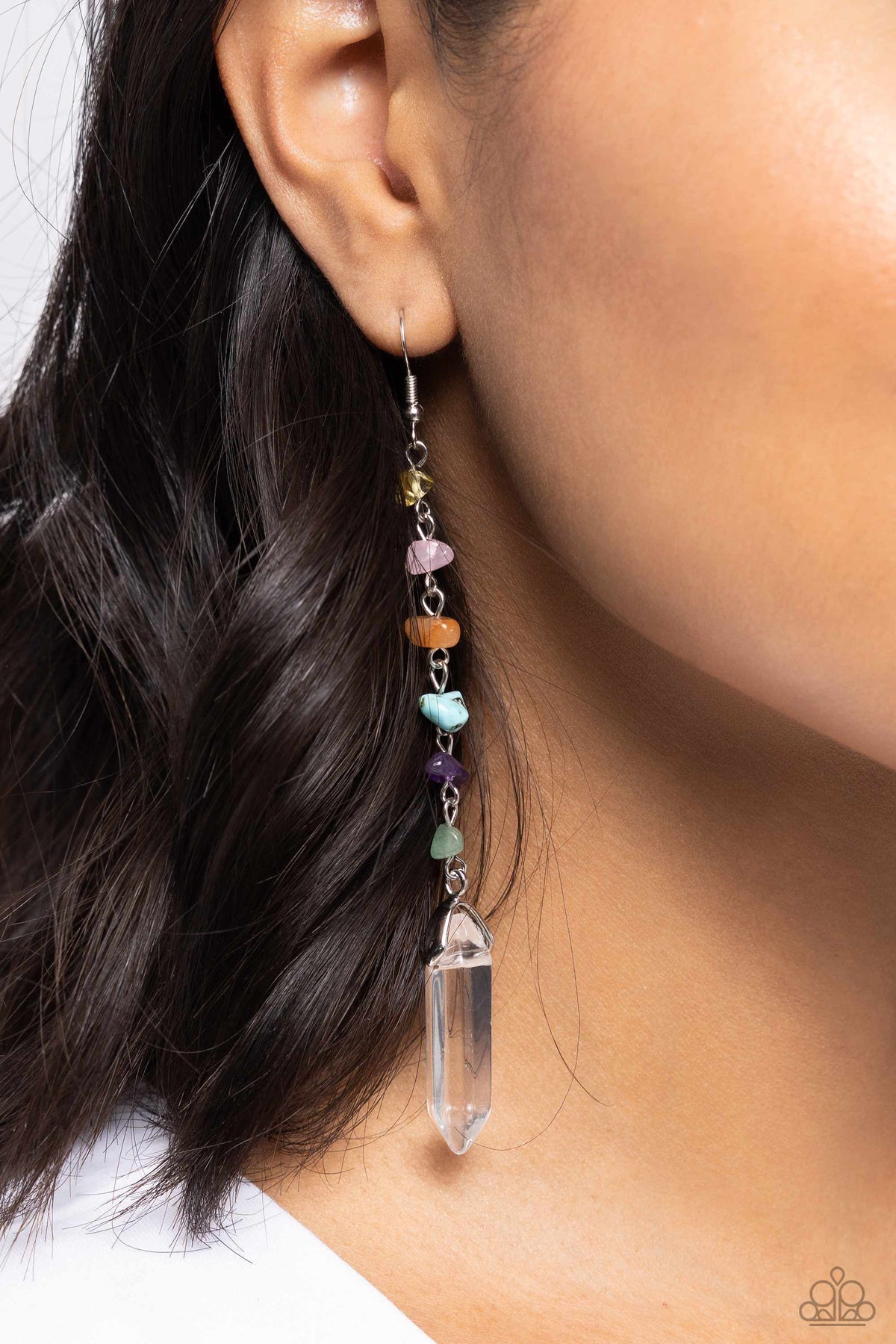 Quartz Qualification Multi Earrings - Paparazzi Accessories-on model - CarasShop.com - $5 Jewelry by Cara Jewels