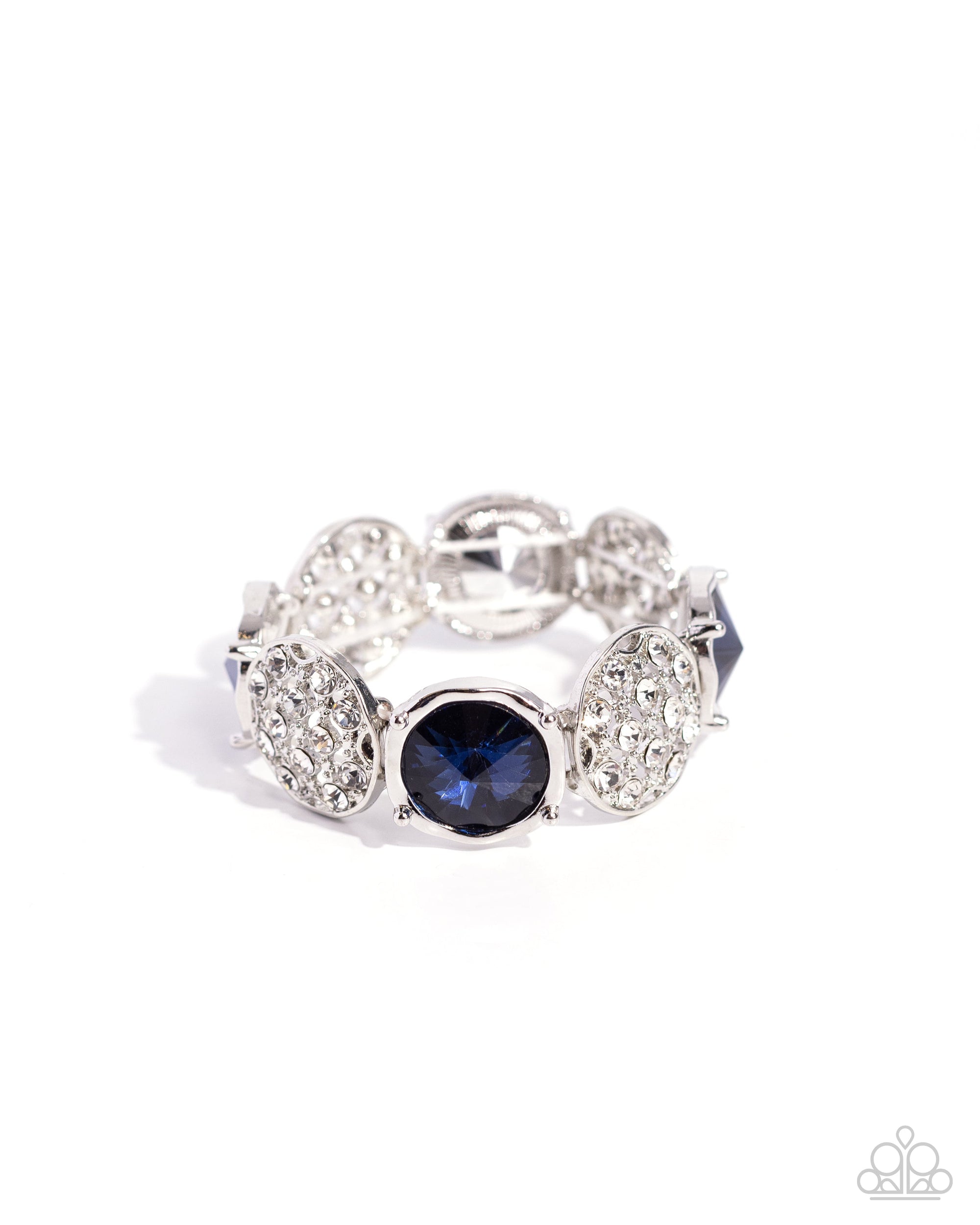 Refined Refresh Blue Rhinestone Bracelet - Paparazzi Accessories- lightbox - CarasShop.com - $5 Jewelry by Cara Jewels