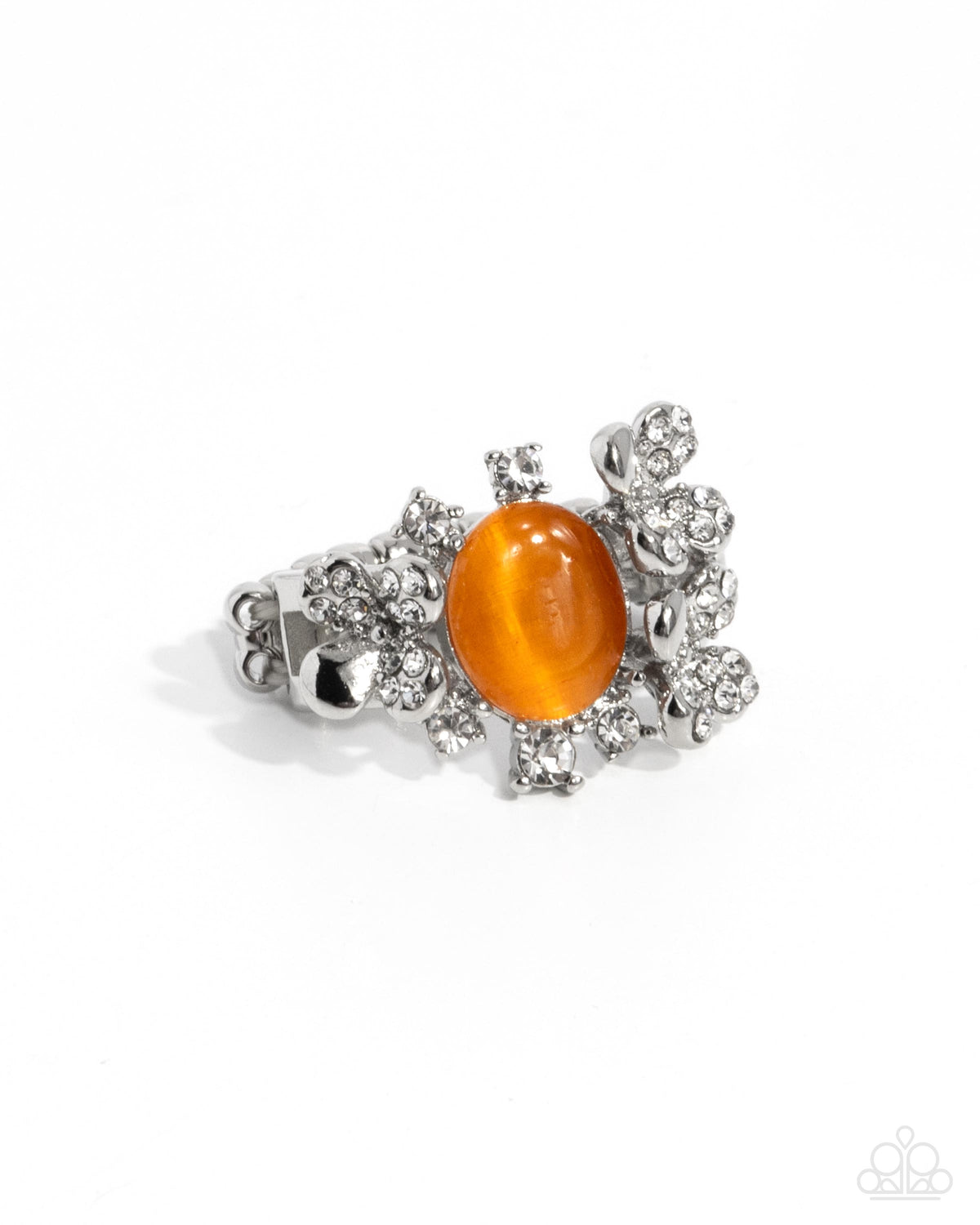 Reflective Rarity Orange Cat&#39;s Eye Stone Ring - Paparazzi Accessories- lightbox - CarasShop.com - $5 Jewelry by Cara Jewels