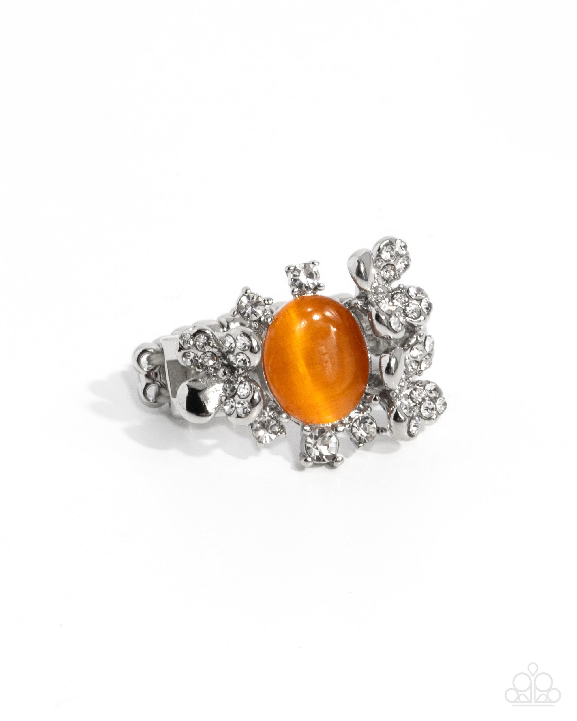 Reflective Rarity Orange Cat's Eye Stone Ring - Paparazzi Accessories- lightbox - CarasShop.com - $5 Jewelry by Cara Jewels