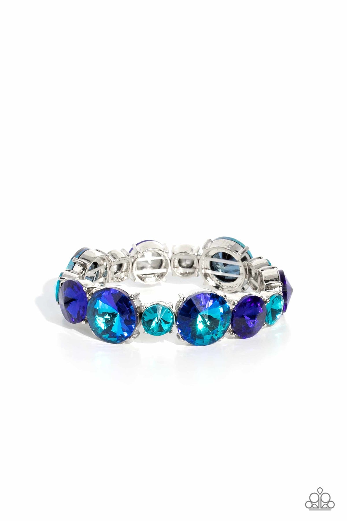 Refreshing Radiance Blue Rhinestone Bracelet - Paparazzi Accessories- lightbox - CarasShop.com - $5 Jewelry by Cara Jewels