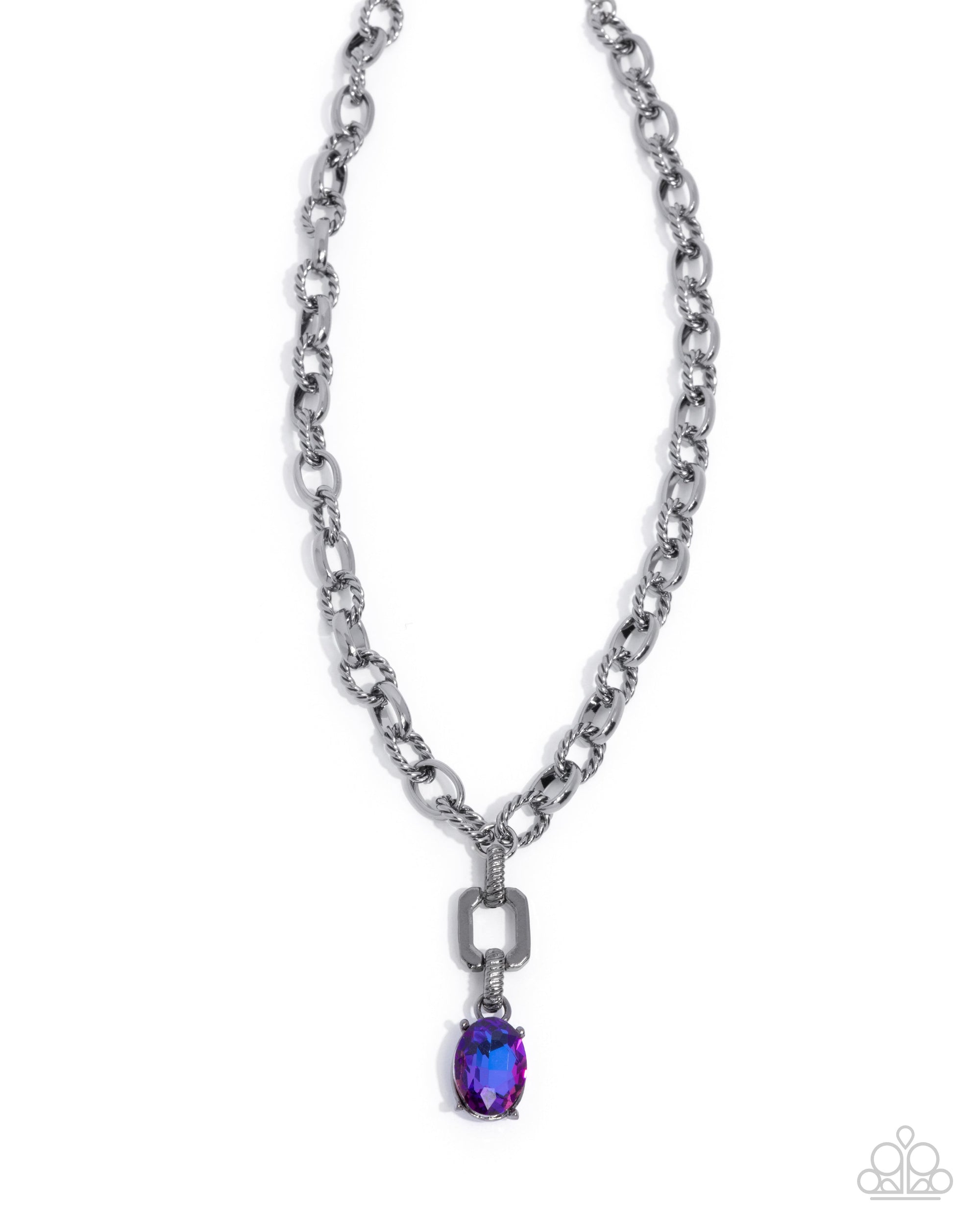 Refulgent Recognition Purple Gem Necklace - Paparazzi Accessories- lightbox - CarasShop.com - $5 Jewelry by Cara Jewels