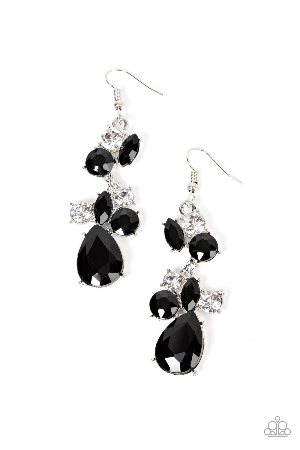 Rhinestone Reveler Black Rhinestone Earrings - Paparazzi Accessories- lightbox - CarasShop.com - $5 Jewelry by Cara Jewels