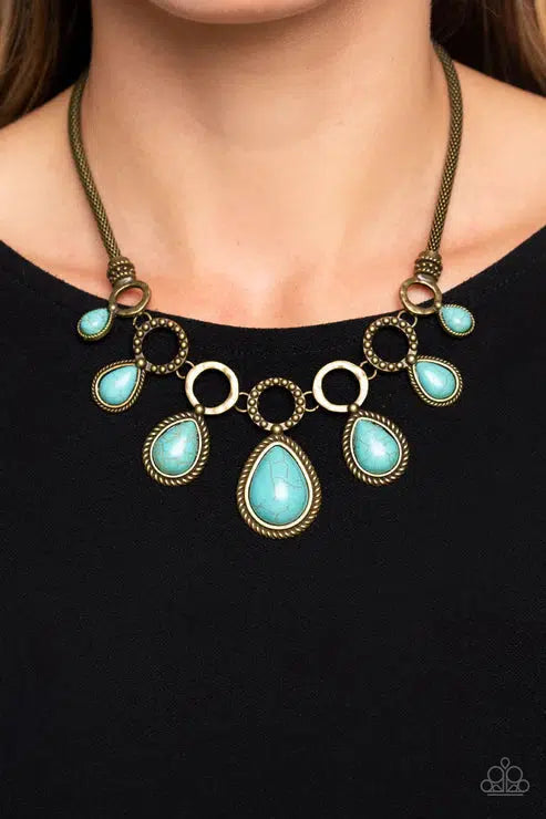 Riverside Relic Brass Necklace - Paparazzi Accessories- lightbox - CarasShop.com - $5 Jewelry by Cara Jewels