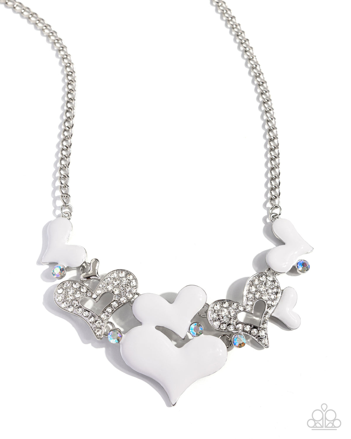 Room in My Heart for More White Necklace - Paparazzi Accessories- lightbox - CarasShop.com - $5 Jewelry by Cara Jewels