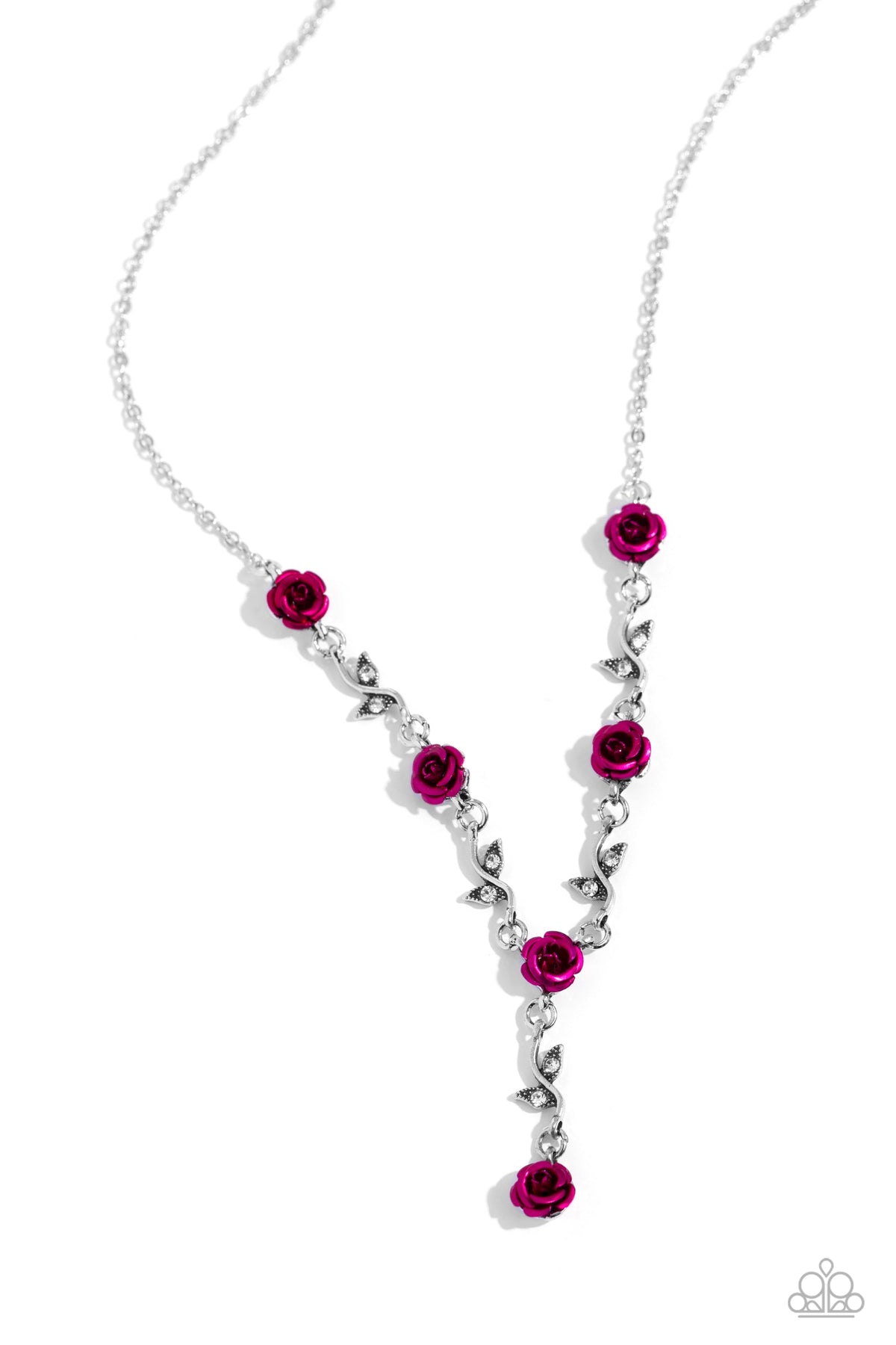 ROSE Without Saying... Pink Floral Necklace - Paparazzi Accessories- lightbox - CarasShop.com - $5 Jewelry by Cara Jewels