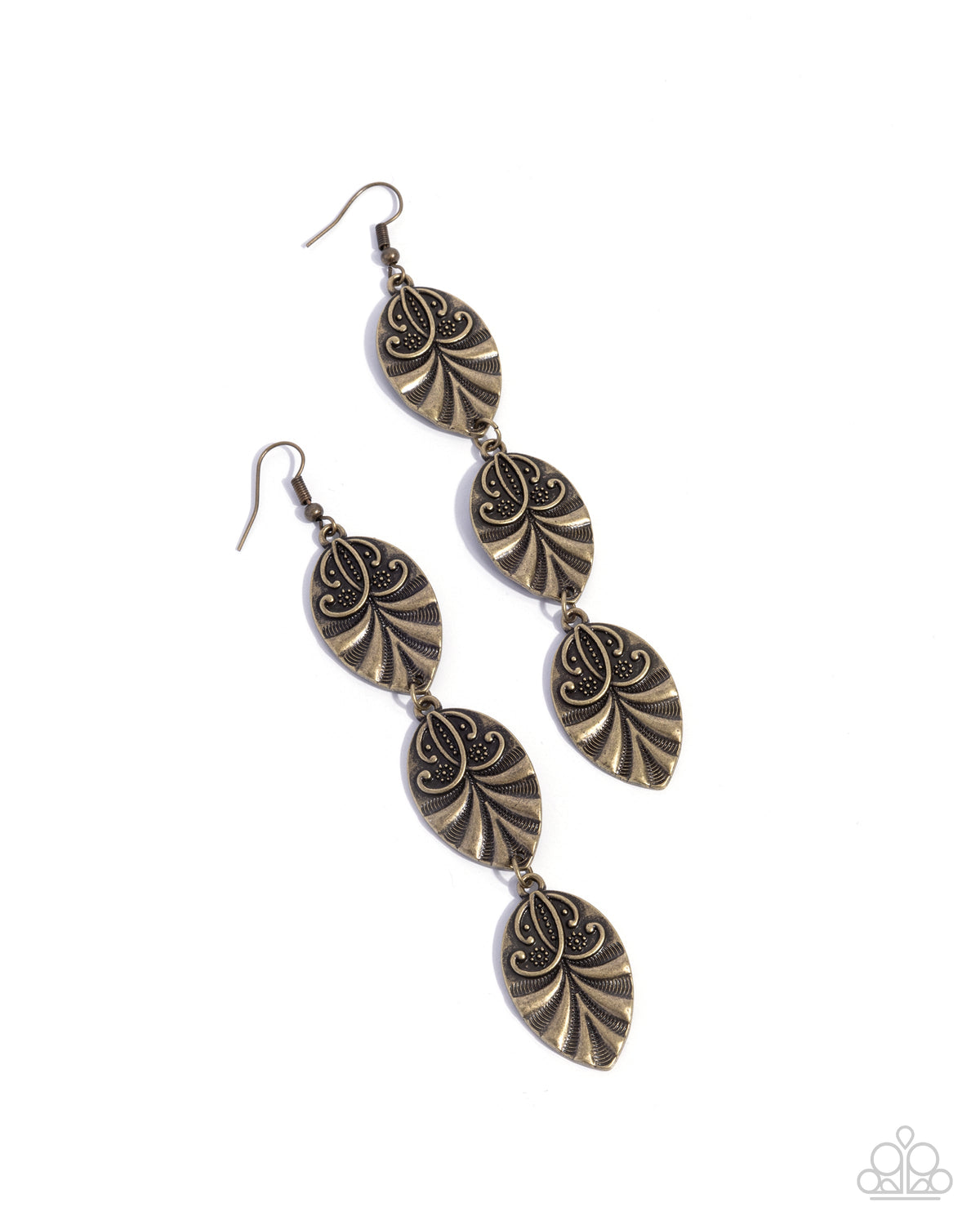 Rustic Range Brass Earrings - Paparazzi Accessories- lightbox - CarasShop.com - $5 Jewelry by Cara Jewels