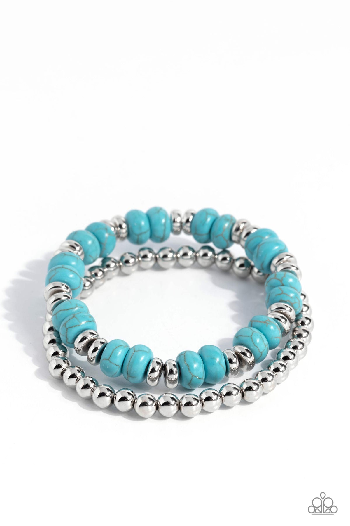 Secret Quarry Turquoise Blue Stone Bracelet - Paparazzi Accessories- lightbox - CarasShop.com - $5 Jewelry by Cara Jewels