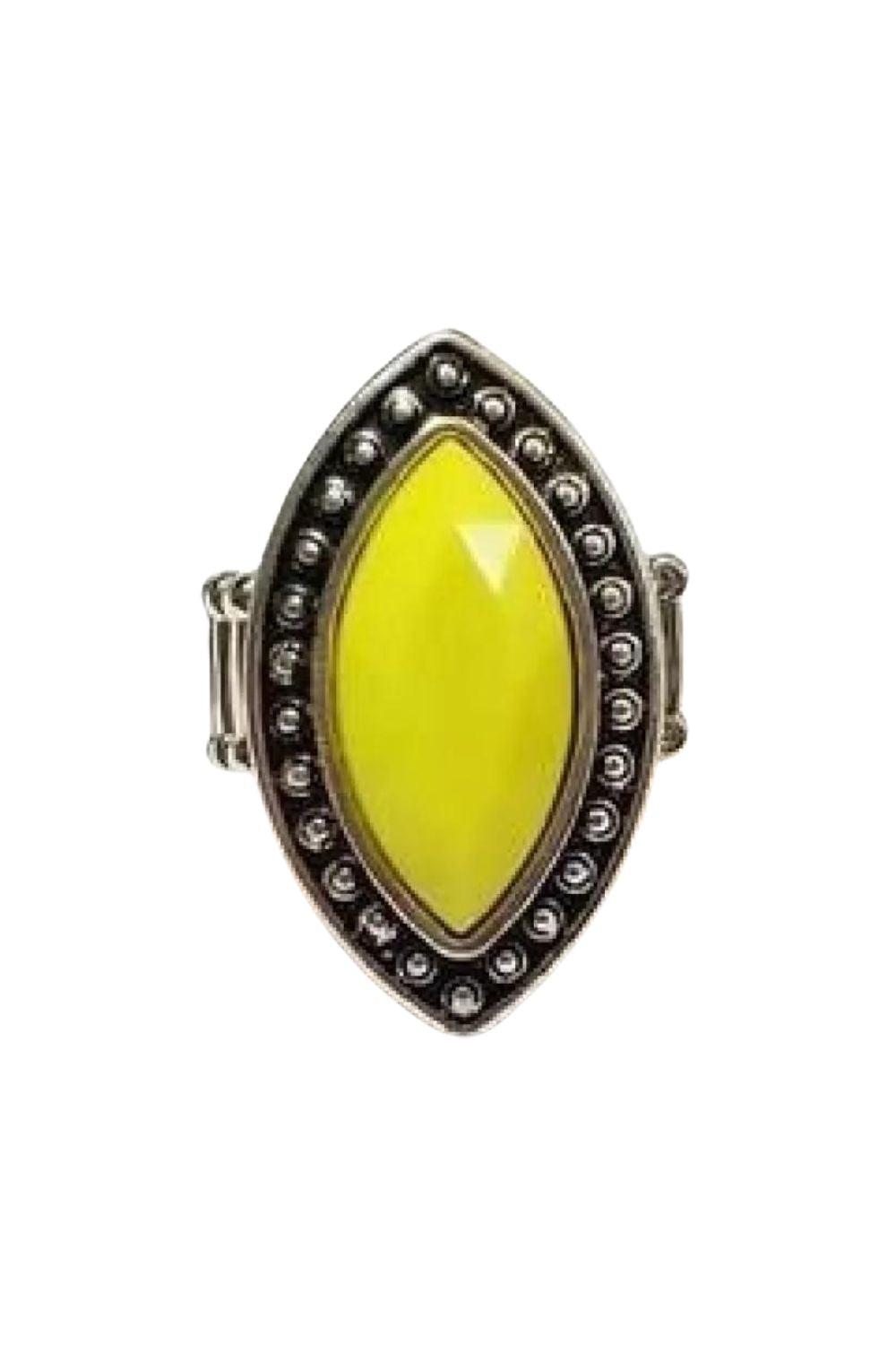 Serenely Sahara Yellow Ring - Paparazzi Accessories- lightbox - CarasShop.com - $5 Jewelry by Cara Jewels