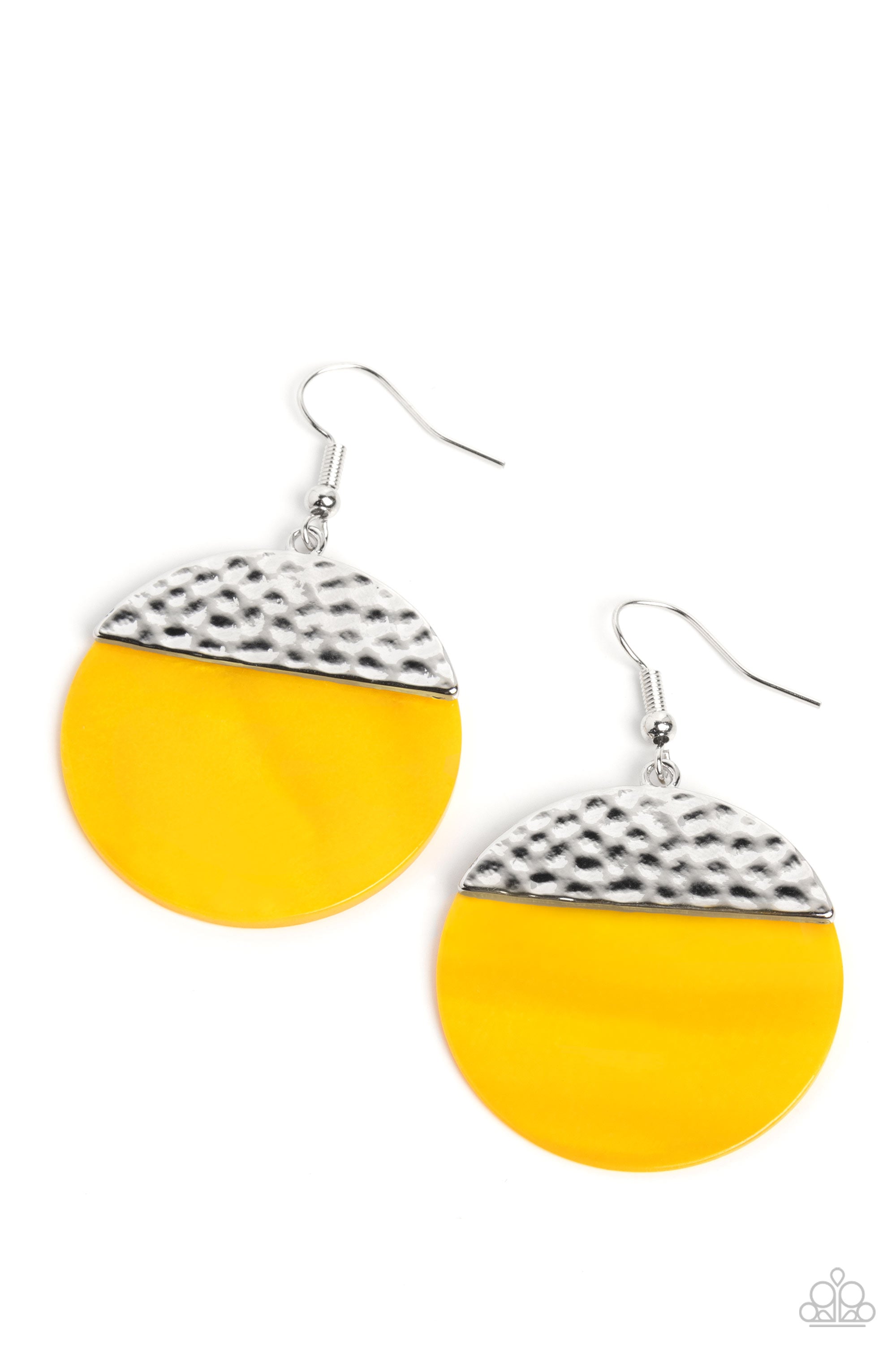 SHELL Out Yellow Earrings - Paparazzi Accessories- lightbox - CarasShop.com - $5 Jewelry by Cara Jewels