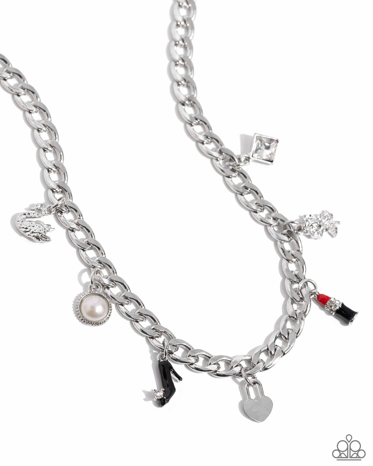 Shopaholic Slay Red Charm Necklace - Paparazzi Accessories- lightbox - CarasShop.com - $5 Jewelry by Cara Jewels