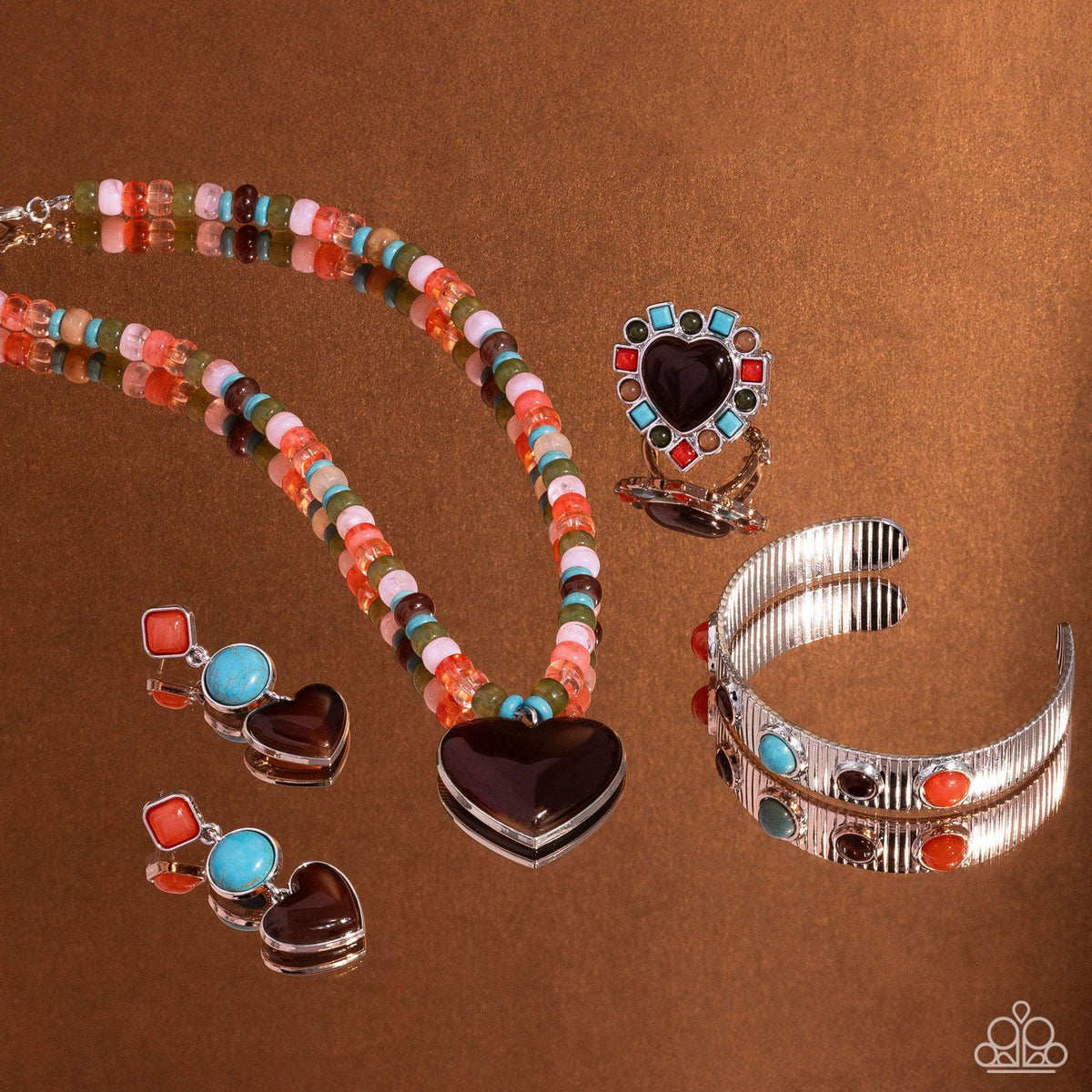 Simply Santa Fe Set - December 2023 - Paparazzi Accessories- Set Collage - CarasShop.com - $5 Jewelry by Cara Jewels