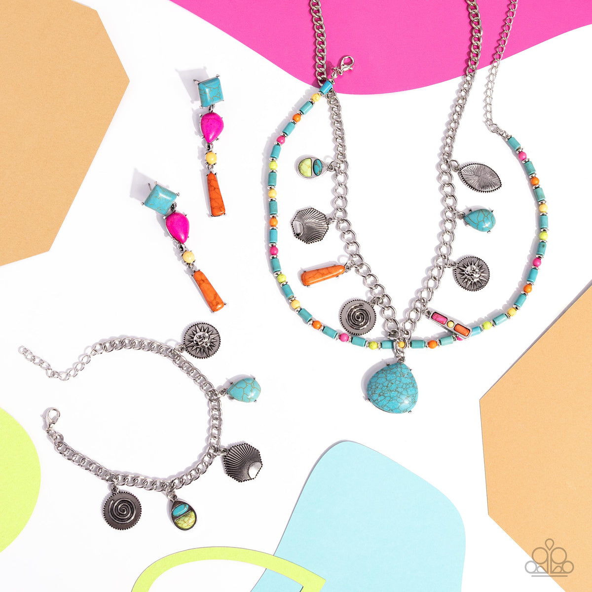 Simply Santa Fe Set - February 2024 - Paparazzi Accessories- Set Collage - CarasShop.com - $5 Jewelry by Cara Jewels