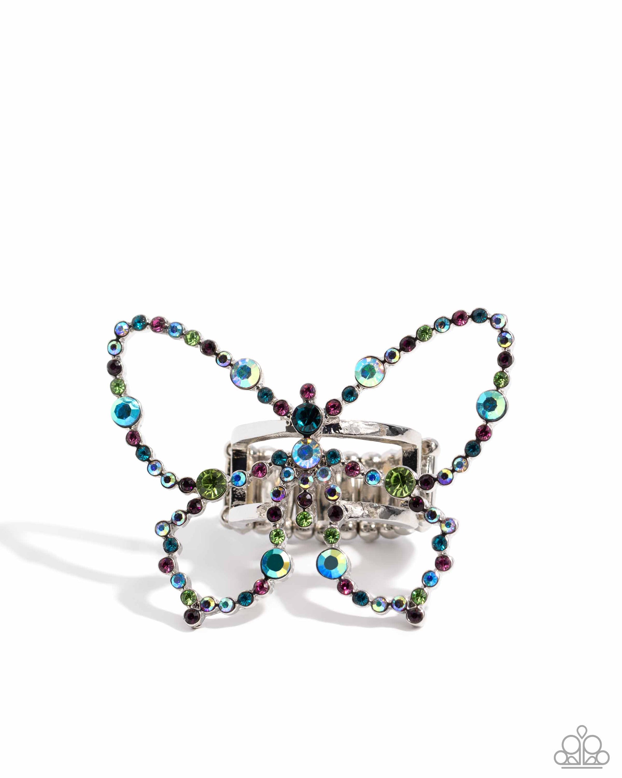 Soaring Sprinkles Multi Rhinestone Butterfly Ring - Paparazzi Accessories- lightbox - CarasShop.com - $5 Jewelry by Cara Jewels