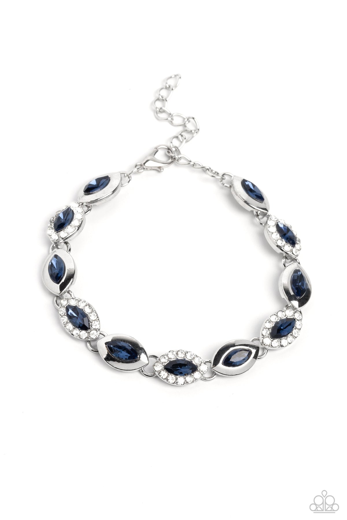 Some Serious Sparkle Blue Rhinestone Bracelet - Paparazzi Accessories- lightbox - CarasShop.com - $5 Jewelry by Cara Jewels