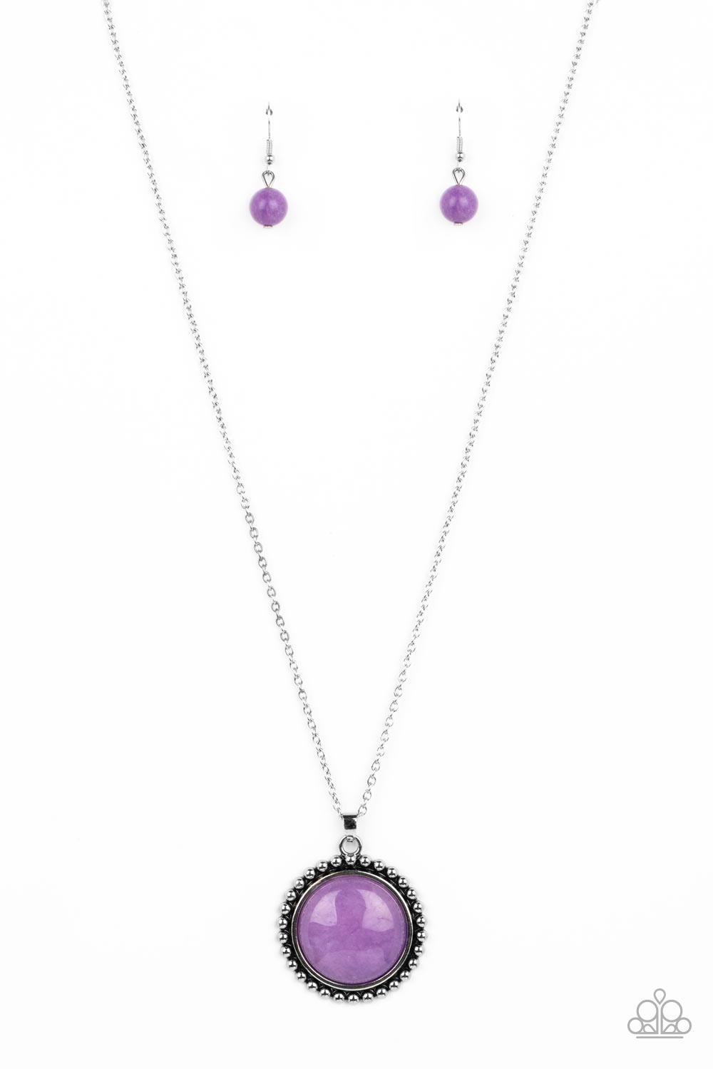 Sonoran Summer Purple Stone Necklace - Paparazzi Accessories- lightbox - CarasShop.com - $5 Jewelry by Cara Jewels