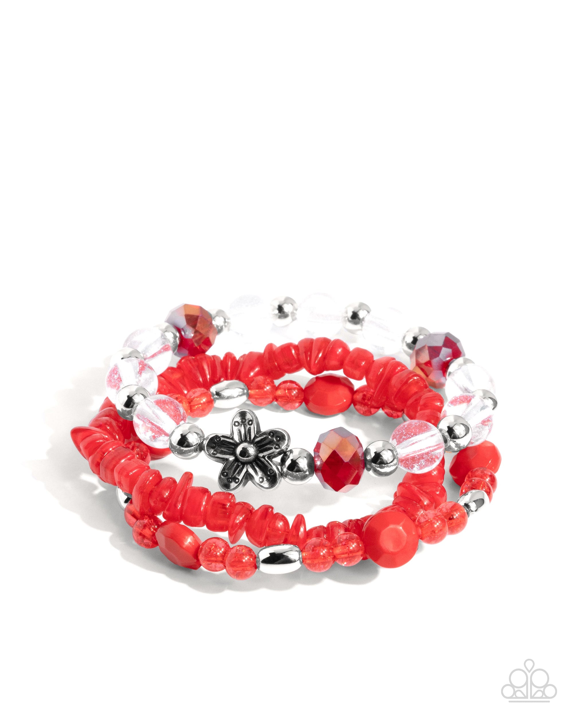 Spellbound Stack Red Bracelet - Paparazzi Accessories- lightbox - CarasShop.com - $5 Jewelry by Cara Jewels