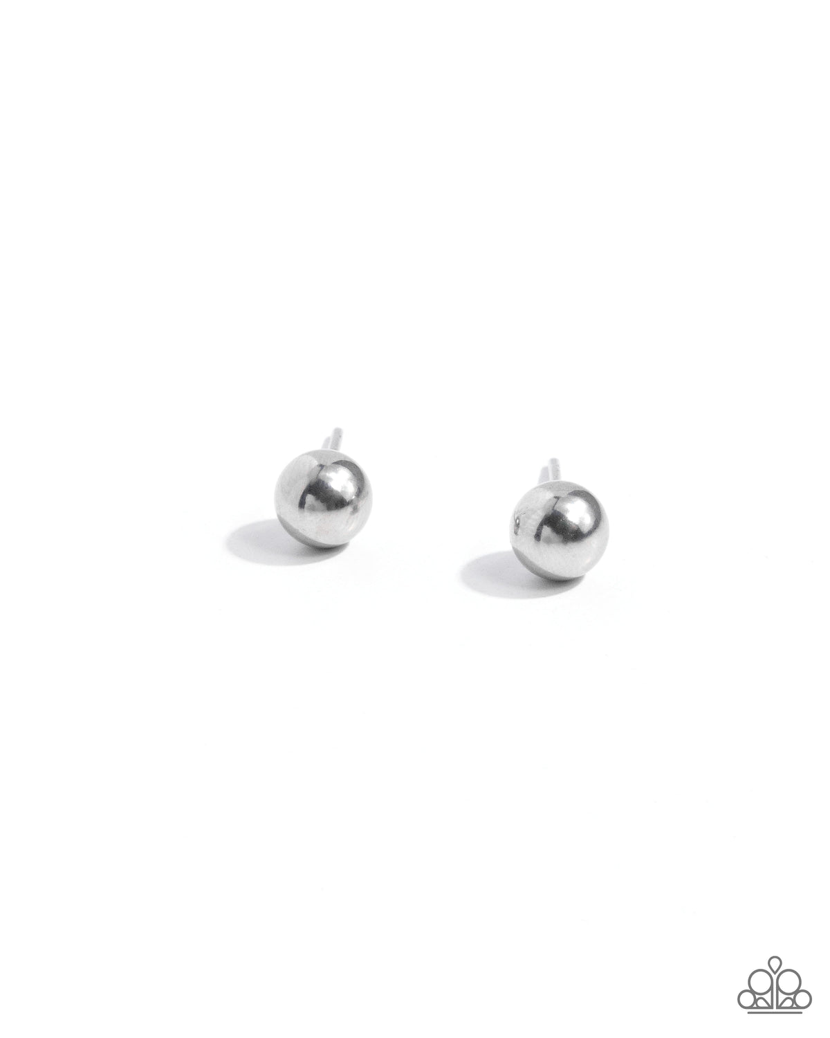 Stainless Statement Silver Stud Earrings - Paparazzi Accessories- lightbox - CarasShop.com - $5 Jewelry by Cara Jewels